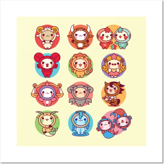 Kawaii Zodiac Wall Art by Kappacino Creations